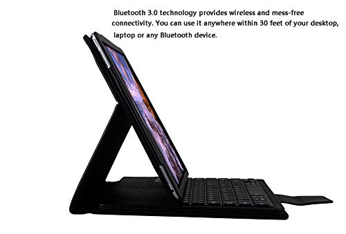 UNOKS Wireless Bluetooth Keyboard, Detachable Leather Case, Long Standby,Support Full iOS System - Thumbnail 2