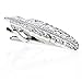 HONEY BEAR 1.92inch Mens Feather Tie Clip Bar Normal Size Steel for Wedding Gift 4.9cm (Shinny Silver)