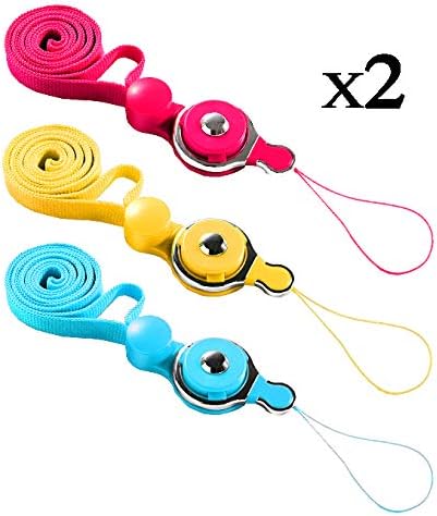 TheHonestBill Bundle of 6 pcs Detachable Neck Strap Band Lanyard for Cell Phone Camera iPod mp3 mp4 USB Flash Drive ID Card Badge + Cleaning Cloth [in Retail Packaging] (Light Blue+Hot Red+Yellow)