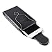 iPhone 8 Plus Pouch Case, kiwitatá iPhone 7 Plus Leather Belt Holster Carrying Case with Round Metal Carabiner For iPhone 6 Plus 6S Plus ( Fits Phone with a case On) Black