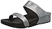 FitFlop Women's Lulu Shimmersuede Slide Sandal, Pewter, 8 M US