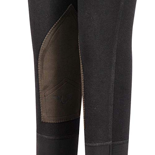 TuffRider Boys Patrol Light Knee Patch Breeches, Black, Size 10
