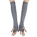 ECOSCO Plain Color Hand Arm Warmer Finger Gloves Accessories (Light gray)