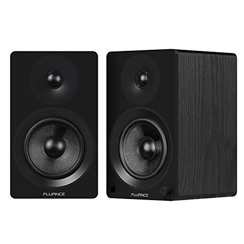 Fluance Ai60 High Performance Powered Two-Way 6.5" 2.0 Bookshelf Speakers with 100W Class D Amplifier for Turntable, PC, HDTV & Bluetooth aptX Wireless Music Streaming (Black Ash)