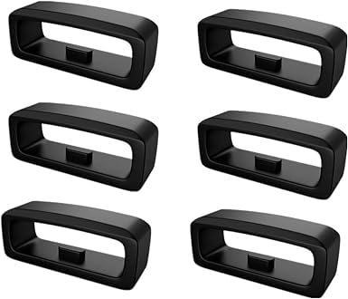 6Pcs Black Clasp Ring Replacement for Garmin Fenix5/Fenix5 Plus Hour Band, Silicone Watch Straps, Secure Loop Watch Straps, Compatible with Garmin Fenix5/Fenix5 Plus Accessory Wristband, Accessories