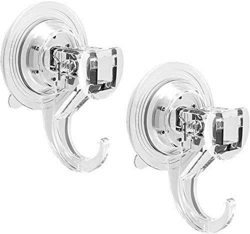 Quntis Suction Hooks 2 Packs, Vacuum Cup Hangers 3kg, Clear