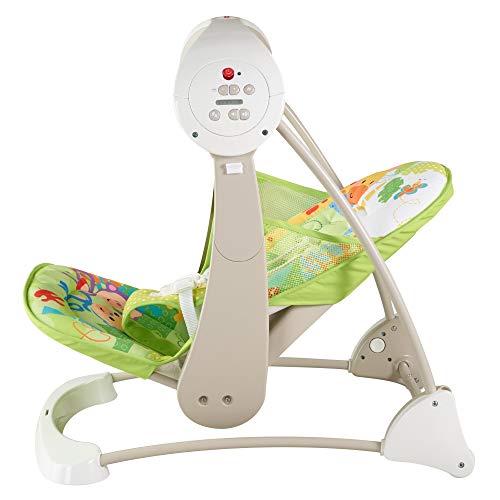 Mattel Fisher-Price CCN92 2 in 1 Babyschaukel im Regenwald Design, mit 6 Geschwindigkeitsstufen, 10 Melodien und 2 beruhigenden Naturgeräuschen – Bild 4