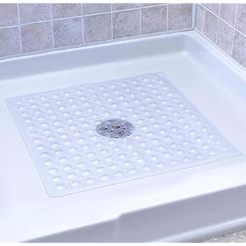 bacterial washable machine mat shower drain stalls transparent slip hole anti bath non square clear inch