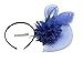 Zking Women Fascinator Hair Pillbox Rose Veil Cocktail Party Wedding Hat (A-royal blue)