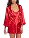 Dreamgirl Women's Plus-Size Shalimar Charmeuse Chemise with Robe and Padded Hanger