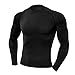 Copper Compression Men’s Base Layer Long Sleeve Compression Shirt Fit for Men Black