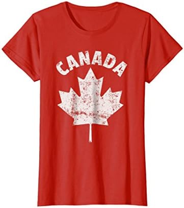 Womens FLAG OF CANADA SHIRT Red White Fun Cool Canadian T-Shirt Medium Red