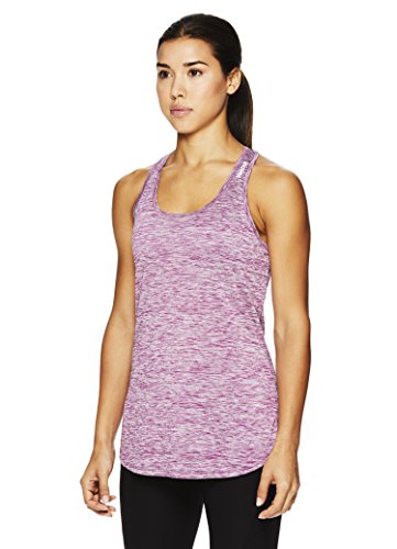 Reebok Women's Legend Active Racerback Basic Tank Top- Contrast Hollyhock Heather/Purple, Small - Thumbnail 2