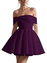Satin Short Prom Dresses 2025 Off Shoulder Bowknot