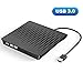 External CD DVD Drive, IVKEY USB 3.0 Slim Portable External CD DVD Rewriter Burner Writer,High Speed Data Transfer USB Optical Drives Player for PC Desktop Laptop Windows Linux Mac OS (Black)