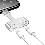 Dual Charger and Headphones Adapter Splitter for iPhone Xs/Xs Max/Xr/X/8/7/8 Plus/7 Plus/iPad pro