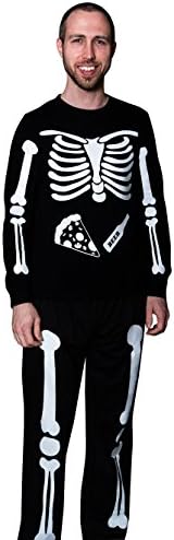 X-Ray Skeleton Beer & Pizza DIY Halloween Costume Full Body Iron on