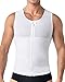 Leo Mens Abs Slimming Body Shaper with Back Support,White,Large