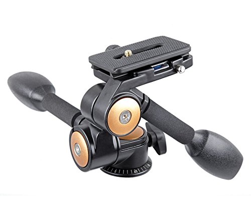 ayex hydraulic 3-way tilt video head with 2 levers and quick release plate