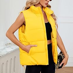 Century Star Yellow Puffer Vest Women Puffer Vest