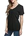 TINYHI Women's Casual V-Neck Short Sleeve Solid Loose BlouseTop T-Shirts