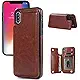 iphone X Wallet Case, iphone X Case with Card Holder, JOYAKI iphone X Slim Leather Case with Credit Card Holder Shockproof Protective Case with a Free Screen Protector For iPhone X 5.8 inch-White