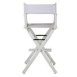 Casual Home Director's Chair ,White Frame/White