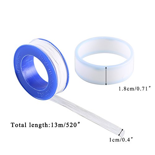 FJSM Teflon Tread Tape 10 Rolls Pipe Tape Thread Seal Tape 1/2" X 520 for PTFE Pipe Sealing Plumber Tape
