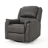 Jemma Tufted Slate Microfiber Swivel Gliding