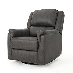 Jemma Tufted Slate Microfiber Swivel Gliding