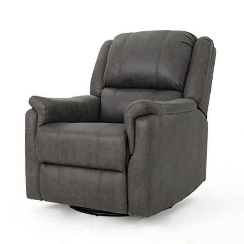 Jemma Tufted Slate Microfiber Swivel Gliding