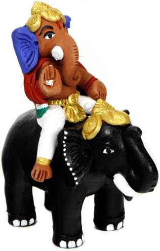 Terra-cotta Ganesh Statue on an Elephant