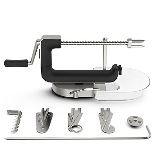 bonVIVO Kitchen Wizard, Stainless Steel Fruit and Vegetable Spiralizer (5 Blades), Practical And Convenient Multi-Functional Kitchen Tool For The Home Cook