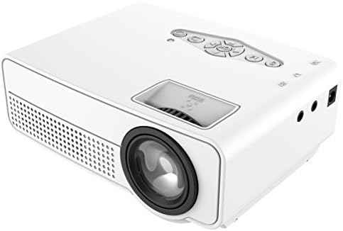 JAYEGT Mini Handheld Projector HD 1080P LED Lumens 80ANSI Luminous Video Projector Home Theater (White)