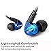 ROVKING Wireless Earbuds for Small Ears Bass Stereo, 5.0 10H Bluetooth Ear Buds Motorcycle Earphones w Mic and Volume Control, Sweatproof Over Ear in Ear Sport Running Headphones for Gym Workout Blue