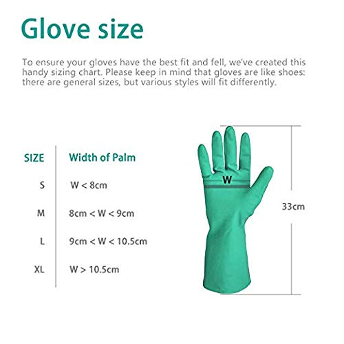 Gayisic Nitrile Cleaning Protective Gloves Chemical Resistant Gloves Waterproof Reuseable Household,Kitchen,Dish Washing Heavy Duty Gloves Powder-Free,Latex-Free(XL-2pack) - Thumbnail 6