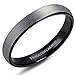 Tungary 4mm Tungsten Rings for Men Wedding Engagement Band Brushed Black Size 5-14
