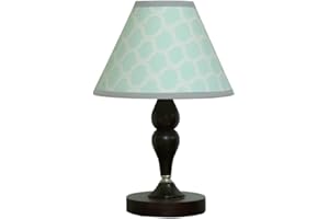 GEENNY Lamp Shade, Soft Mint Green & Gray Chevron