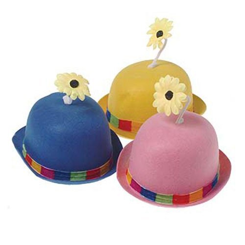 US Toy - Flower Bowler Hat, 1 Count (Assorted Colors)