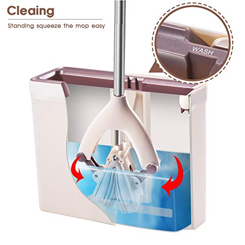 image for MASTERTOP Sponge Mop and Bucket with 3 Pcs Super Absorbent PVA Sponge 