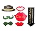 GOER 38Pcs 2018 New Years Photo Booth Props Kit,2018 New Years Eve Party Decorations