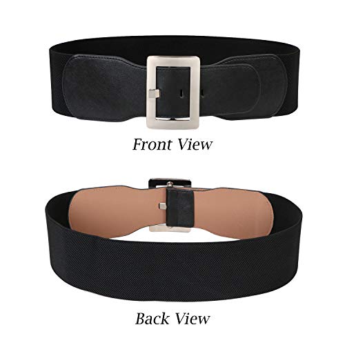 Wide Elastic Belt For Women Black Waist 