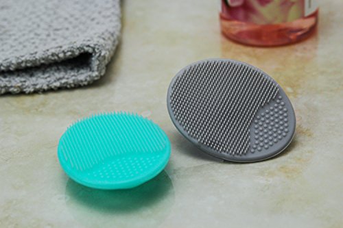 S&T 523401 Silicone Baby Bath Scrubbies - 2" X 2.5", Grey/Teal, 2PK - Thumbnail 2