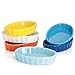 Sweese 504.002 Porcelain Ramekins Oval Shape - 4 Ounce for Creme Brulee - Set of 6, 4.7 x 3.2 x 1 Inch, Hot Assorted Color