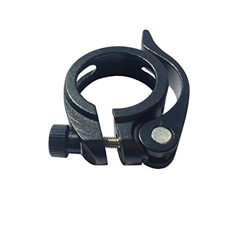 DEERU Aluminum Quick-Release Seat Post Clamp 40mm Bike Seat Clamp Fold Bike Seatpost Clamp, Black