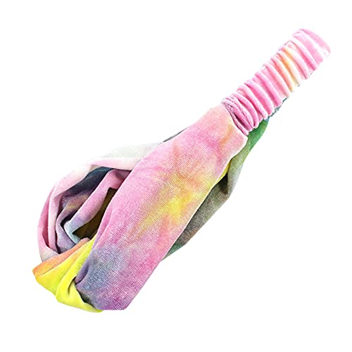 Set of 6 Women\'s Yoga Sport Athletic Headband for Running Sports Travel Fitness Elastic Cross Wicking Workout Non Slip Lightweight Multi Velvet Headbands Headscarf fits All Men & Women (Gradient D)