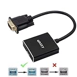 Giveet 1080P VGA to HDMI Converter Adapter (Male to Female) for Computer, Desktop, Laptop, PC, Monitor, Projector, HDTV with Audio Cable and USB Cable (Aluminum Alloy)