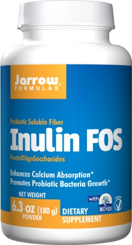 Jarrow Formulas Inulin and (FOS) Powder, Enhances Calcium Absorption, Promotes Probiotic Bacteri Growth, 180g (Pack of 2)