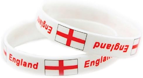 Fifa Worldcup Silicone Soccer Fans Wristbands with England Natioanal Flag 2 Pairs