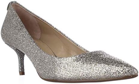 michael kors flex kitten pump silver glitter
